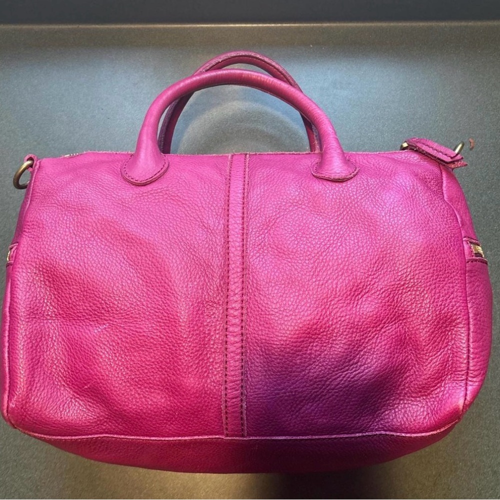 Fossil Fuchsia Leather Satchel